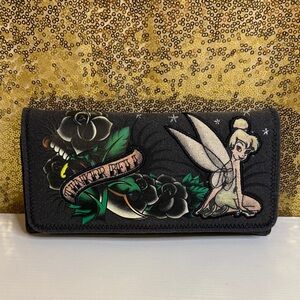Disney Loungefly Black Tinker Bell Tattoo Wallet